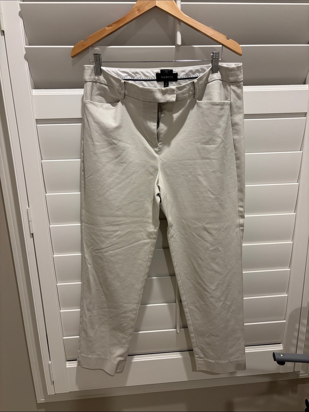 Talbots  Cream Straight-Leg Pants - Hampshire, Curvy. Size 12